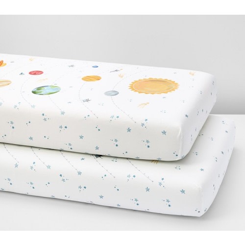 Space Picture Perfect Organic Crib Fitted Sheet