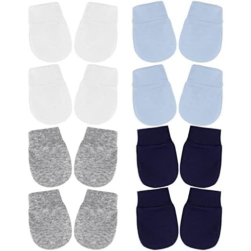 BQUBO Newborn Infant Toddler Mittens No Scratch Cotton Elastic Wrist Gloves Hypoallergenic for 0-6 Months Baby Boys Girls