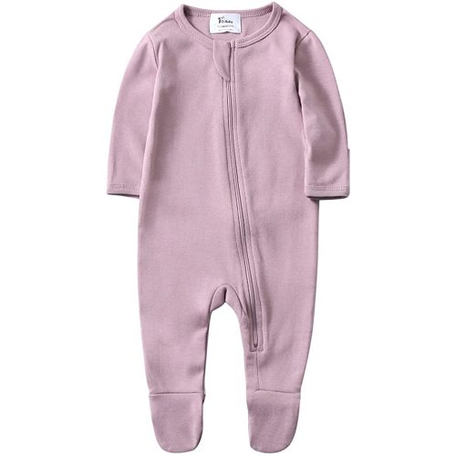 O2Baby Baby Boys Girls Organic Cotton Zip-Front Sleeper Pajamas, Footed Sleep 'n Play
