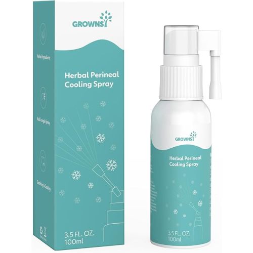 GROWNSY Perineal Cooling Spray Postpartum Essentials, Pain Relief Spray Contains Herbal Extracts for Postpartum Care and Recovery, Soothes Swelling and Hemorrhoid, After Birth Essentials