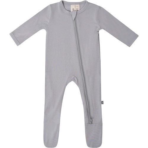 KYTE BABY Unisex Zipper Closure Footies, Rayon Made From Bamboo, 0-24 Months - Newborn - Storm