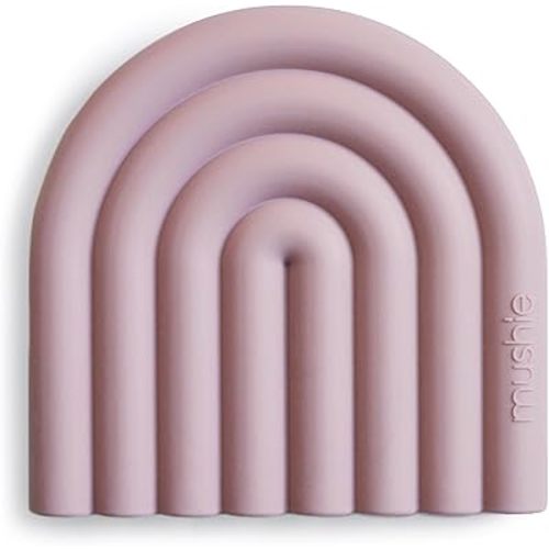 mushie Silicone Baby Teether Toy | Rainbow (Mauve)