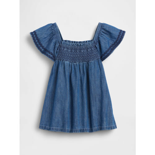 Baby Embroidered Denim Pocket Dress