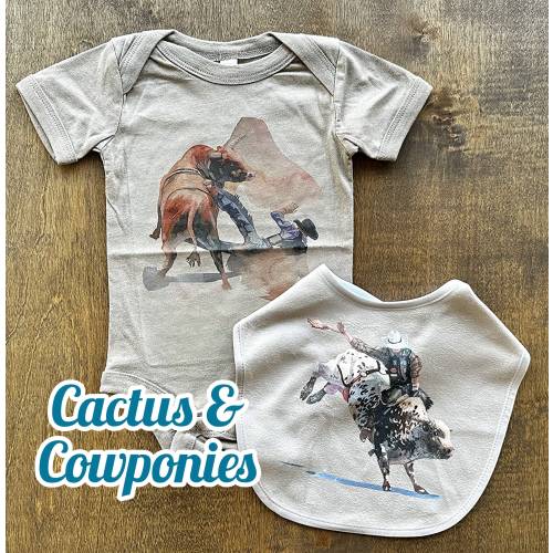 Bull Riding infant bodysuit & bib set