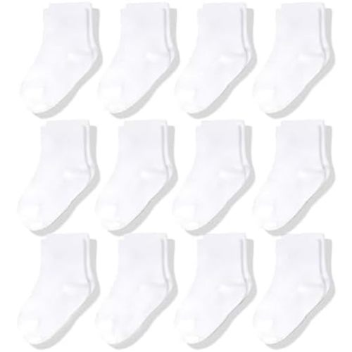 CozyWay Baby & Toddler Socks Crew Comfy Cotton Socks For Girls and Boys Babies Soft & Breathable Infant - 12 Pack