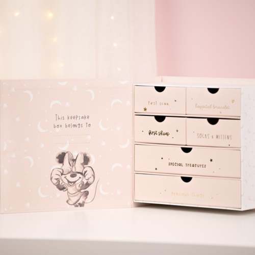 Disney Baby Minnie Mouse Keepsake Box With 6 Special Drawers