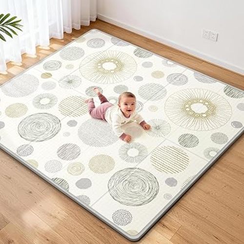 PIGLOG Extra Large Baby Play Mat 79x71, Reversible Baby Play Mats for Floor, Foldable and Lightweight Baby Play Mat for Floor, Safe & Thick Playmats for Babies and Toddlers, Indoor & Outdoor Use