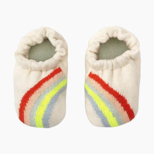 Knit Baby Booties - Rainbow