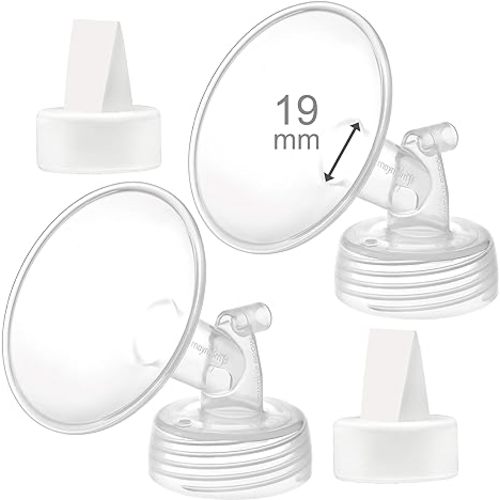 Maymom 19mm Flange and Duckbill Valve Compatible with Spectra S1 S2 Breastpump Not Original S2 Accessories Not Original Spectra Replacement Duckbill Valve and Flange