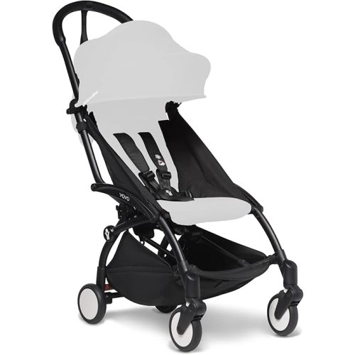 Babyzen YOYO2 Stroller Frame, Black - Includes 5-Point Harness, Multi-Position Reclining Backrest, Canopy Extensions, Padded Shoulder Strap & Protective Storage Bag