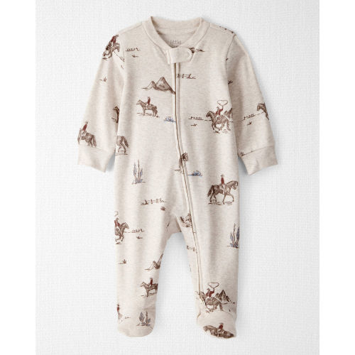 Baby Organic Cotton Sleep & Play Pajamas in Western Rodeo Print - Little Planet; 9 months