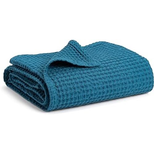Simka Rose Waffle Baby Blanket - Soft Breathable Cotton Swaddle for Nursery, Stroller & Crib - Receiving Blanket for Boys & Girls, Gender Neutral Toddler