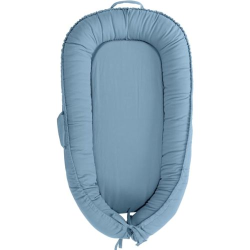Infant Lounger, Baby Nest Cover for Baby Girls & Boys, Newborn Essentials for Baby 0-12 Months, 100% Cotton Breathable, Co Sleeper for Baby in Bed(Denim Blue)