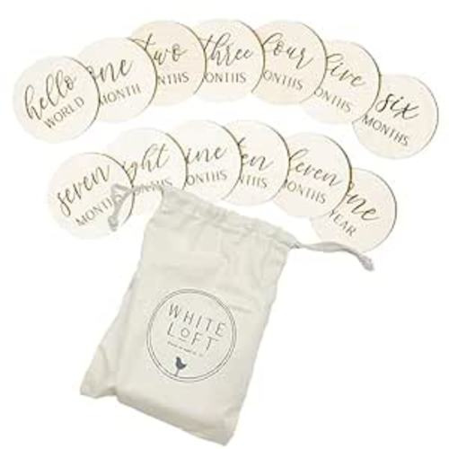 Amazon.com: White Loft Baby Monthly Milestone – Handcrafted Baby Milestones Made with Birch Wood to Photoshoot Baby's First Year of Life, Set of 13 (Includes Hello World Newborn Sign + 1-12 Months) : Electronics
