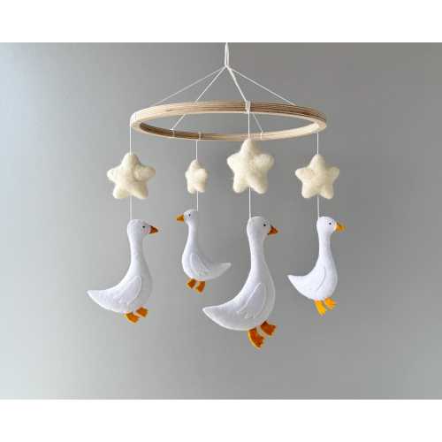 Goose baby mobile, duck mobile nursery, geese baby crib mobile, nursery decor, goose baby shower, silly goose