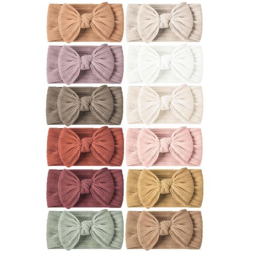 Niceye Baby Girls Headbands with Bows Handmade Hair Accessories Stretchy Hairbands for Newborn Infant Toddler