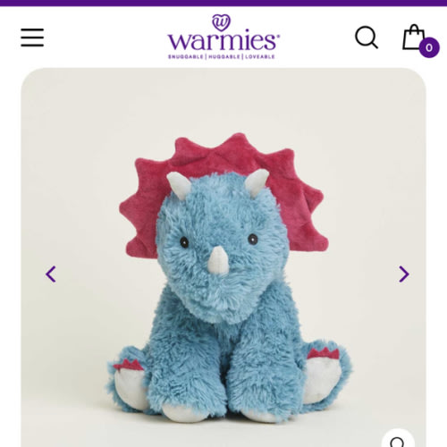 Warmies Triceratops Stuffed Animals | Weighted Triceratops Plush