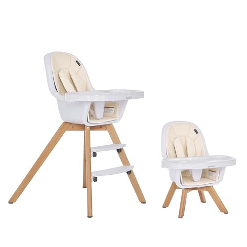 Evolur Zoodle 2 in 1 Convertible Baby High Chair in Ivory
