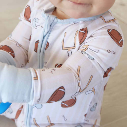 Tiny Touchdowns Convertible Zip Romper | Neutral