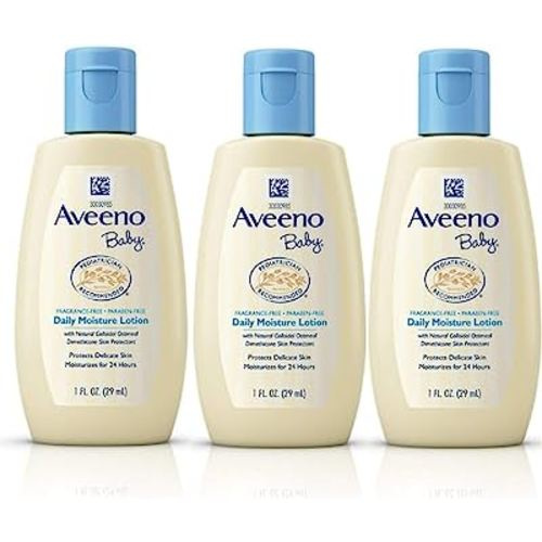 Aveeno Baby Daily Moisture Lotion Travel Size 1 oz (29ml) - Pack of 3