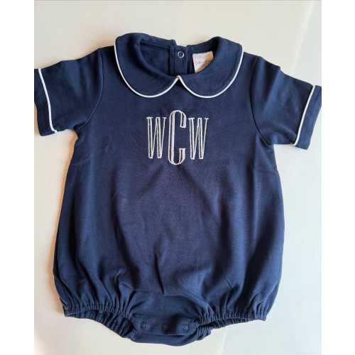 Monogrammed short sleeve bubble
