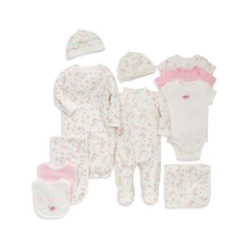 Girls' Vintage Rose Blanket, Footie, Bibs (newborn)