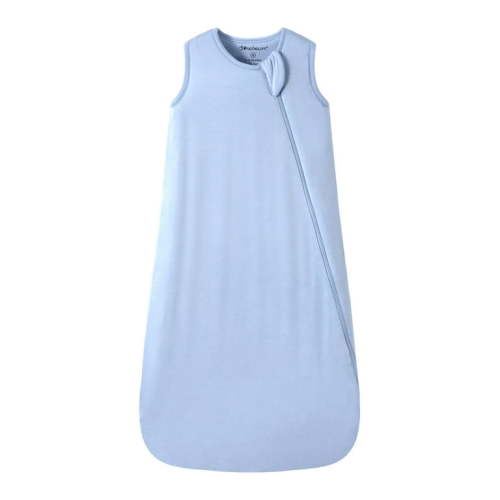 Mosebears Unisex Baby Sleep Sack 1.0 TOG, Supersoft Rayon Made from Bamboo Wearable Blanket with 2-Way Zipper (Fog Blue,6-18 Months)