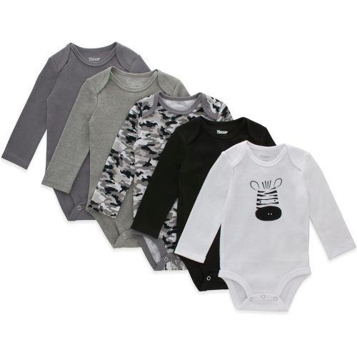 Hanes Baby and Toddler Ultimate Flexy Long Sleeve Bodysuit (5 Pack)