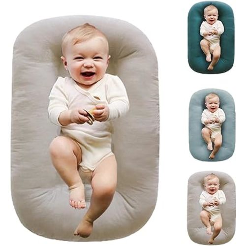 Baby Lounger, 2025 Lounger Pillow for 0-24 Months (Beige)