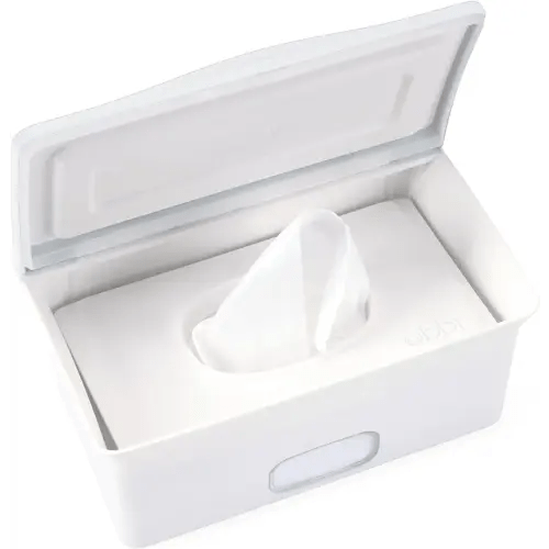 Ubbi Baby Wipes Dispenser | Baby Wipes Case | Baby Wipes Holder with Weighted Plate, Keeps Wipes Fresh and Non-Slip Rubber Feet, White