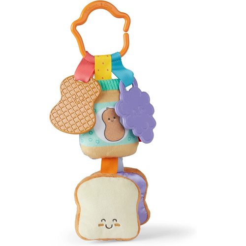 Melissa & Doug Multi-Sensory PB&J Take-Along Clip-On Baby Toy | Sensory Toy for Infants | Developmental Toy for Toddlers | 0+ | Gift for Baby Boys or Baby Girls - PB&J Sensory Toy