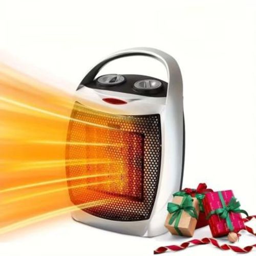 R.w.flame Portable Electric Space Heater, Small Ceramic Heater Fan With Thermostat, Overheat Protection,fast Heating For Home/office, Silver