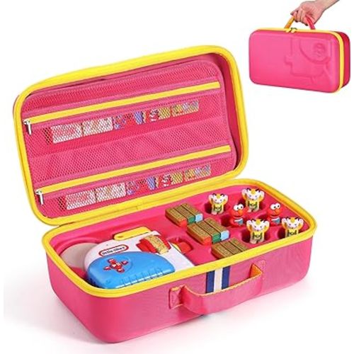 Hard Travel Case Compatible with Little Tikes for Story Dream Machine Books Starter Set, Protective Hard Case Container for Storytime Audio Play Real for Littles Character Collection (Upgraded Pink)
