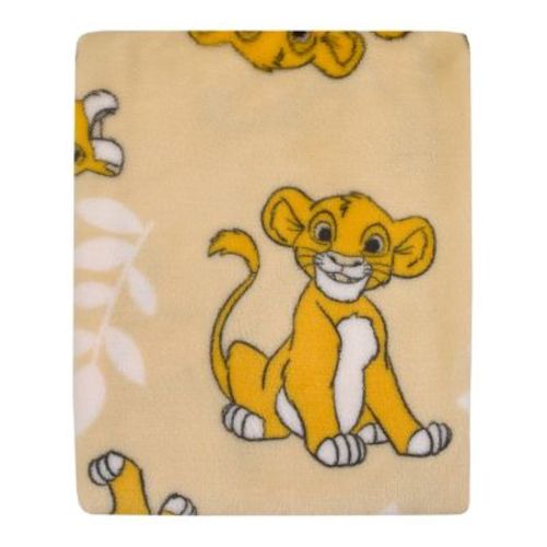 NoJo Disney Lion King Tan, Beige and White Simba Super Soft Baby Blanket