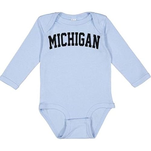 TATY Kids Michigan College Style Long Sleeve Baby Infant Bodysuit
