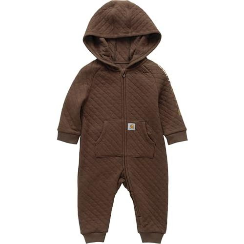 Carhartt baby-boys Long-sleeve Hooded Zip-up Footless Jumpsuit One-piece Hoodie