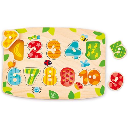 Hape Number Peg Puzzle Puzzle/Game, Multicolor, 13cm x 5.1cm