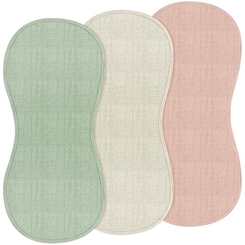 3 Pcs Changing Pad Liners Fits in Peanut Shape Changing Pad Waterproof Diaper Mats Organic Cotton Peanut Mats are Warm on a Baby's Back, Washable Reusable(Fresh Style,Green)