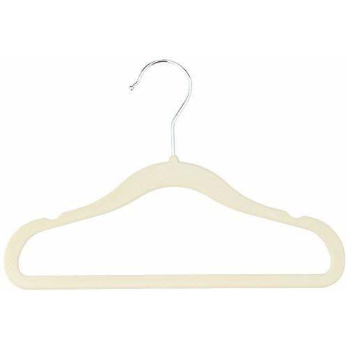 AmazonBasics Baby Kids Velvet Clothes Hangers, Beige - Pack of 50