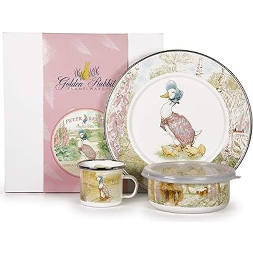 Golden Rabbit Enamelware - 3-piece Child Dinner Set (Jemima Puddle-duck)