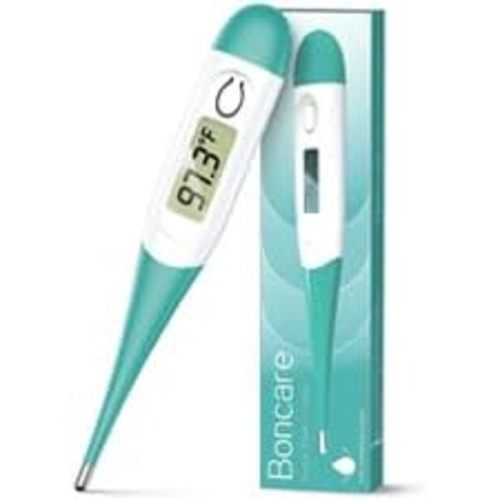 Boncare 10 Seconds Digital Thermometer for Adults and Kids - Accurate & Safe Rectal Thermometer for Baby with Fever Alarm, Oral Thermometer FSA HSA Eligible (Clear Blue)