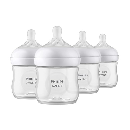 Philips Avent Natural Baby Bottle with Natural Response Nipple, 4oz, 4pk