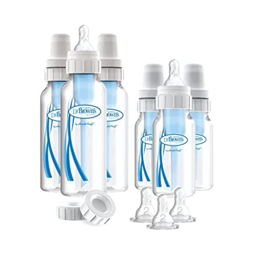 Dr. Brown's Natural Flow Original Baby Bottle Gift Set, 6-Pack, BPA Free