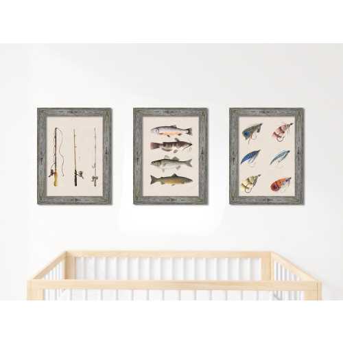 Vintage fishing nursery wall art | Rustic cabin decor for boys room | Man cave digital print download | Printable fishing wall decor