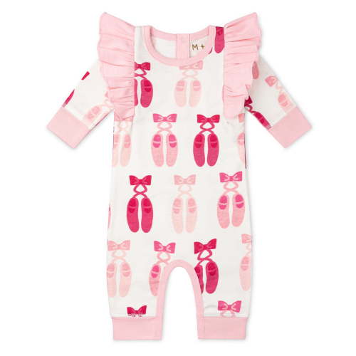 M+A by Monica + Andy, Organic Cotton Double Ruffle Romper, Sizes Newborn - 18-24 Months