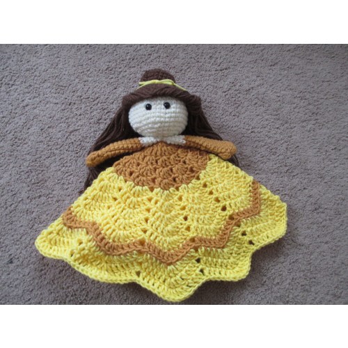Belle Lovey/ Security Blanket/ Princess Belle Doll/ Plush Toy Doll/ Belle Baby Doll- MADE TO ORDER