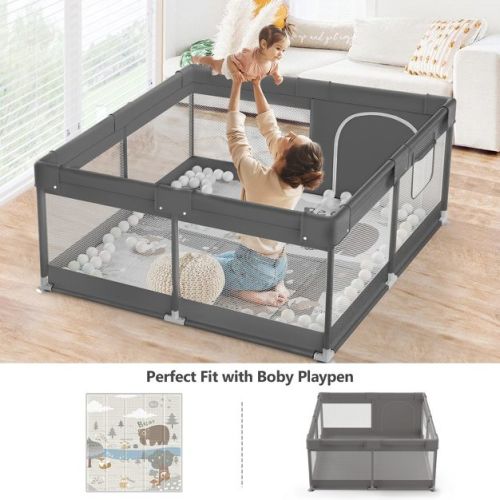Fodoss Baby Playpen with Mat ，47 x 47 In Playpen for Babies and Toddlers, Indoor & Outdoor Activity Center, Safety Baby Fence