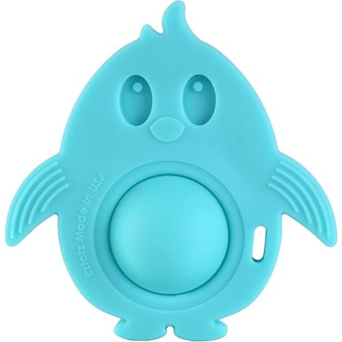 Popz Baby Teether Toy - Made in The USA - Pop It Sensory Toys for 0-6 Months + - 100% Silicone Dimple Popper for Newborns and Infants - BPA Free
