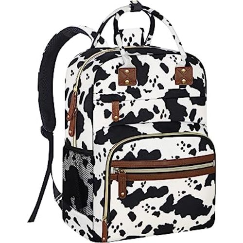 Large Capacity Baby Diaper Bag Backpack with Insulated Pockets, Waterproof, Stylish Cow Print Design, Suitable for Boys and Girls