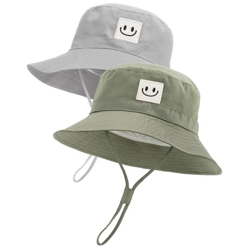 FURTALK Baby Sun Hat Smile Face Toddler Boys Girls Bucket Hat 0-5 Years Kids UPF 50+ Sun Protection Summer Hats
